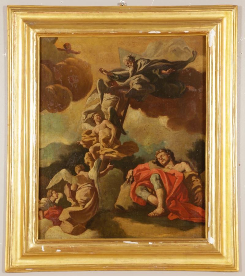 Scuola del XVIII secolo Scena sacra con angeli  - Asta Antiquariato - Cambi Casa d'Aste