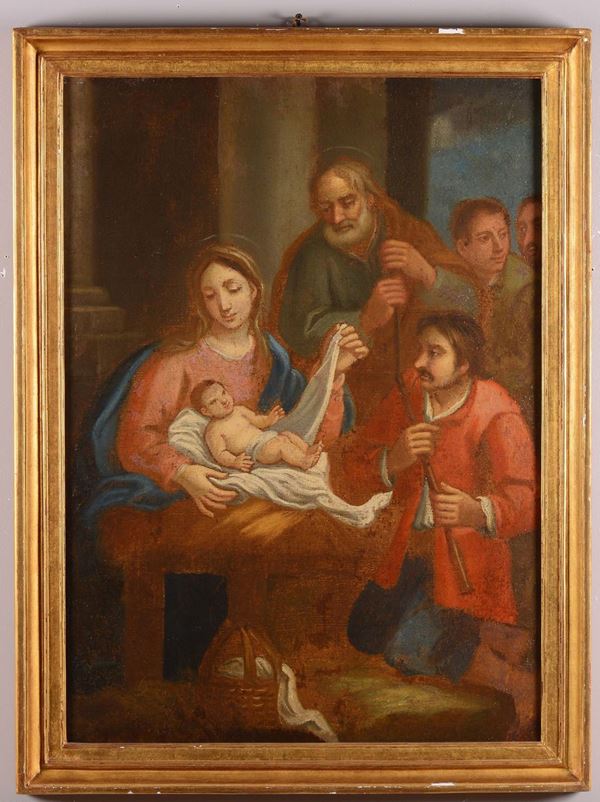 Scuola del XVIII secolo Adorazione dei pastori