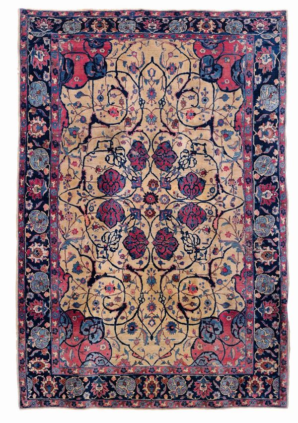A Khorasan rug, west Persia, late 19th century. Some low areas.