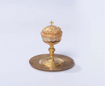 Pisside con Piattino in Argento, XIX Secolo