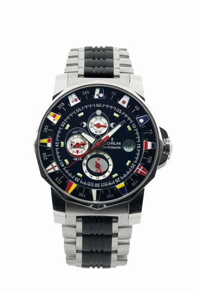 Corum, Admiral's Cup Tides, Ref. 977.633.59 Orologio da Polso, in Oro Bianco 18k, di Forma Dodeca...