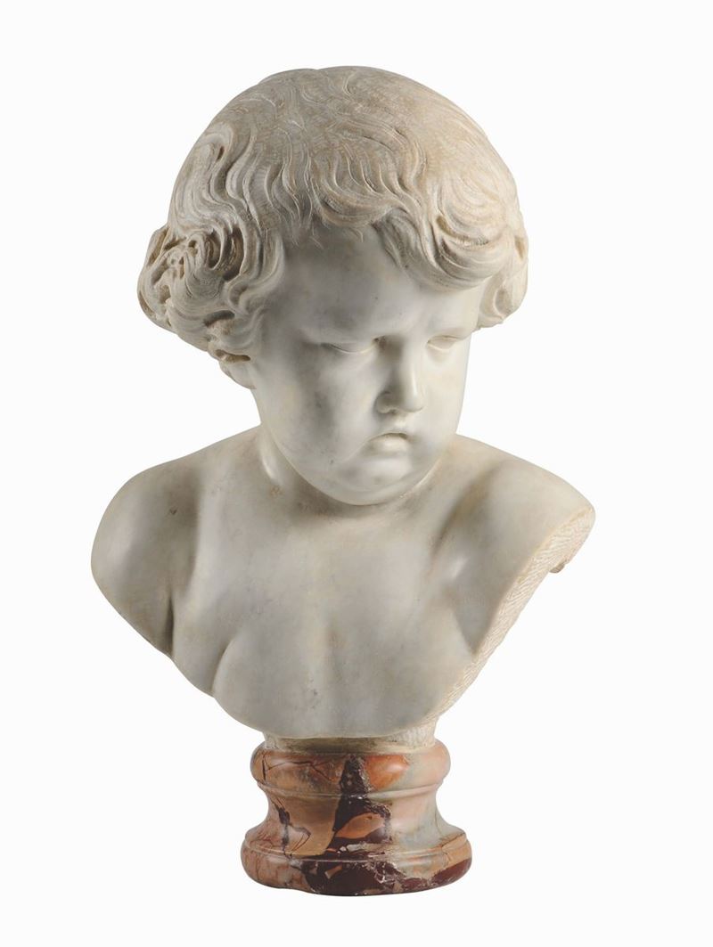 A marble little angel, 17th century Roman school  - Auction Sculpture and Works of Art - Cambi Casa d'Aste