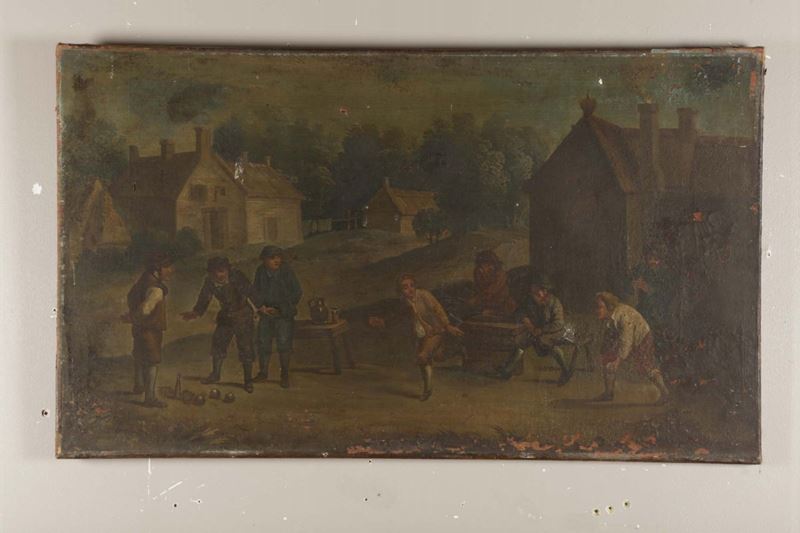 Scuola Fiamminga del XVIII-XIX secolo Scena di genere  - Auction Paintings online auction - Cambi Casa d'Aste