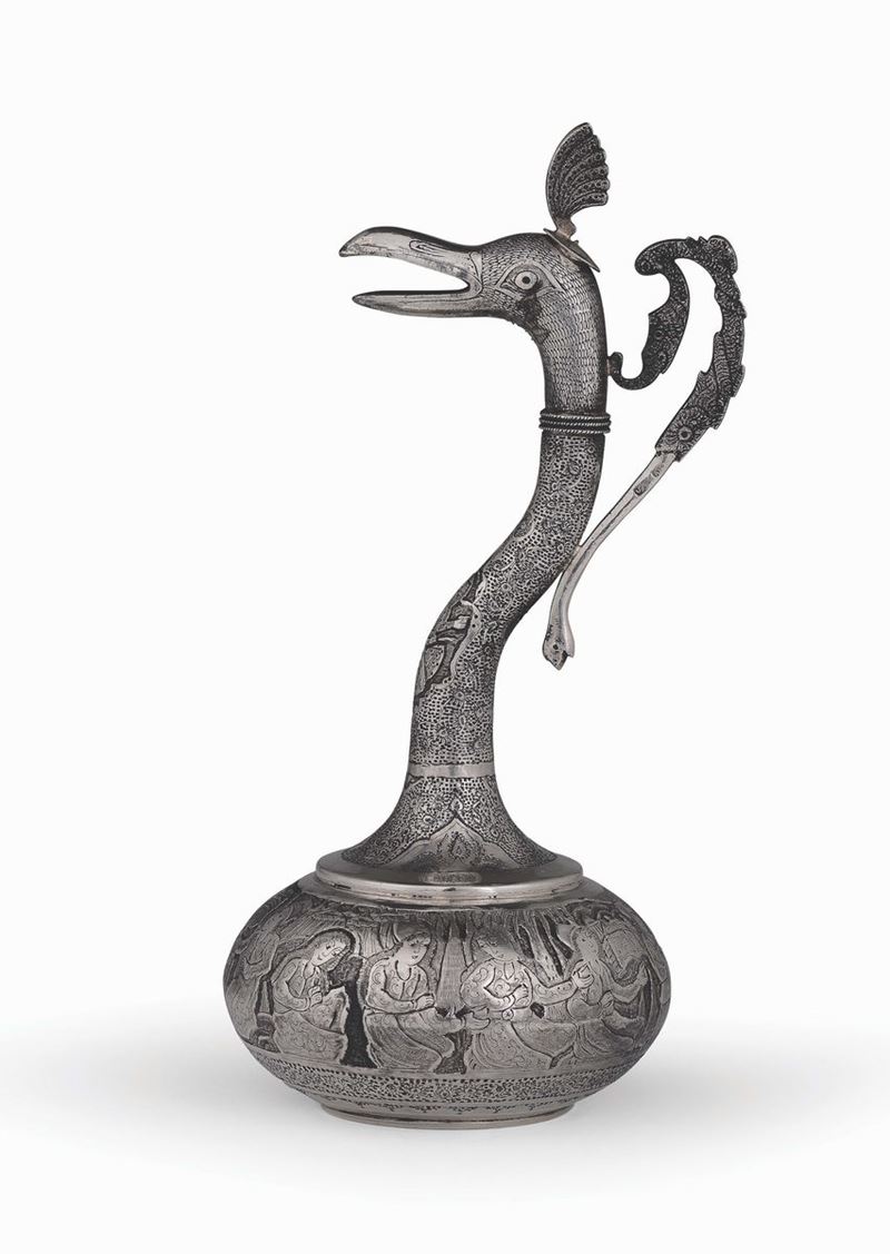 A silver jug, Ottoman art, Persia (?) 19th-20th century  - Auction Silver Collection - Cambi Casa d'Aste