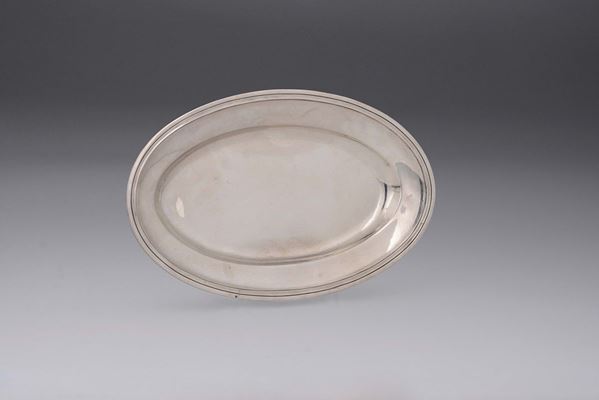 A silver oval tray, Turin, mark used from 1824 to 1873