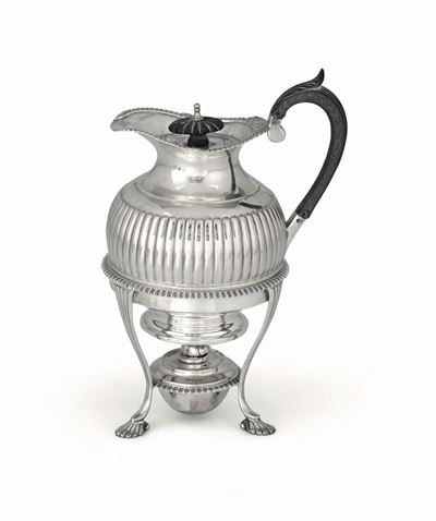 Teiera con Fornelletto in Argento Sterling, Londra (bolli Differenti dal 1898-1899) Fine XIX Seco...