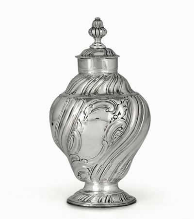 Tea Caddy in Argento, Londra 1770 (?), Argentiere Benj. Gignac (?)