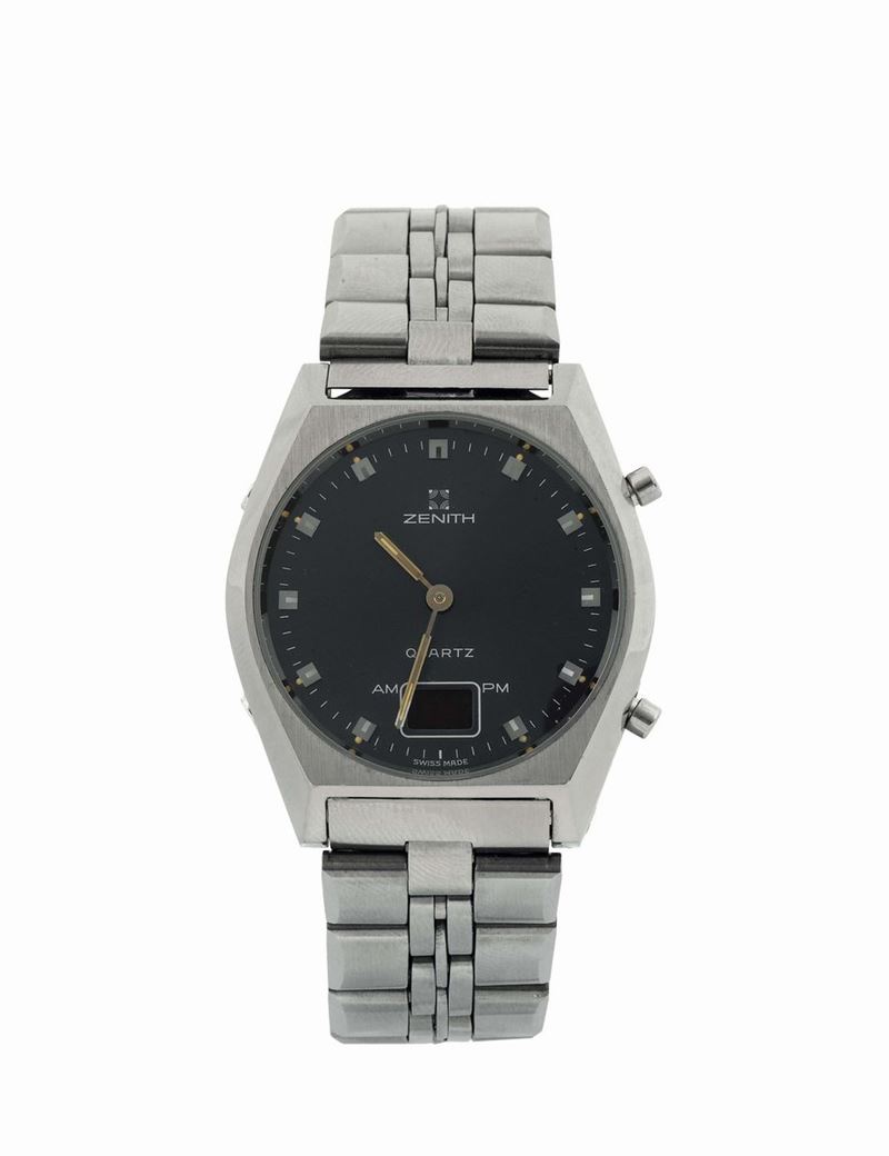 ZENITH, TIME-COMMAND LED, stainless steel quartz wristwatch with original bracelet. Made circa 1970  - Auction Watches and Pocket Watches - Cambi Casa d'Aste