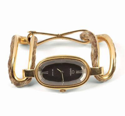 Omega, De Ville, per Scavia, Orologio da Polso, in Oro Giallo 18k con Bracciale in Oro. Realizzat...