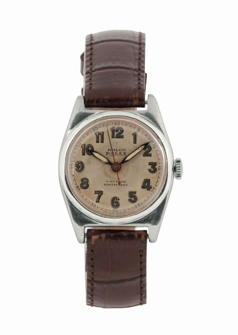 ROLEX, Rolco, cassa No. 596023, orologio da polso, in acciaio. Realizzato circa nel 1930. Accompagnato da scatola Rolex  - Asta Orologi da Polso e da Tasca - Cambi Casa d'Aste