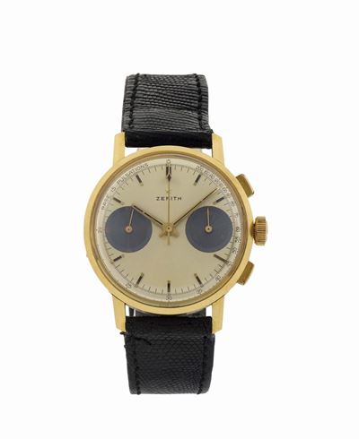 Zenith, Orologio da Polso, in Oro Giallo 18k, Cronografo con Fibbia Originale. Realizzato nel 196...