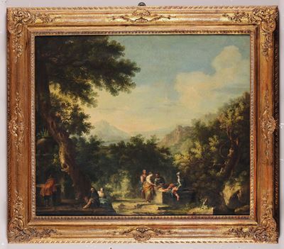 Scuola Veneta del XVIII Secolopaesaggio con Figure