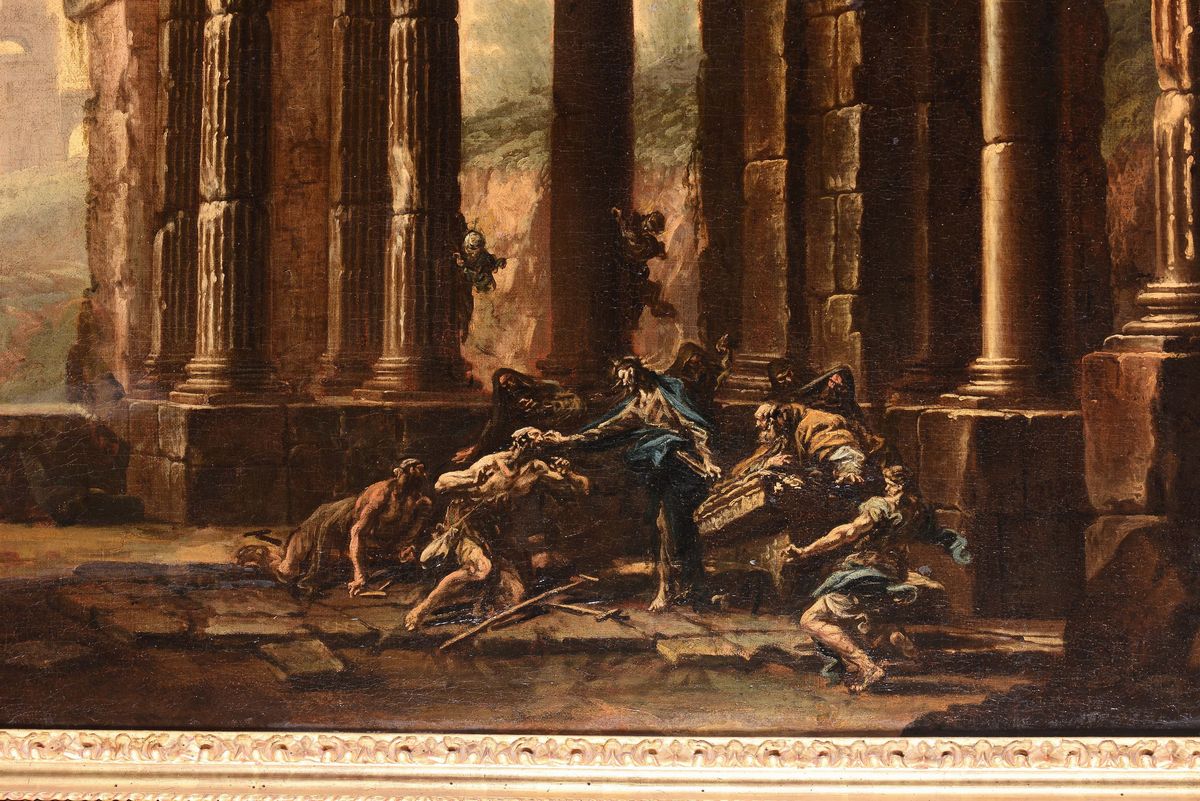 Alessandro Magnasco (genova 1667-1749)cristo Sana il Paralitico Cristo e L’adultera