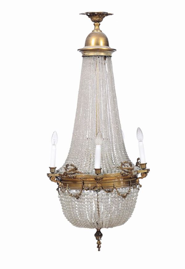 Lampadario a mongolfiera, Francia XIX secolo