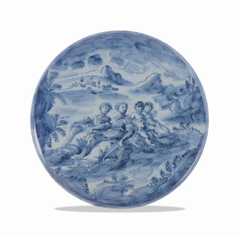 A maiolica coaster, Savona, Lanterna mark, 18th century  - Auction Majolica and porcelain from the 16th to the 19th century - Cambi Casa d'Aste