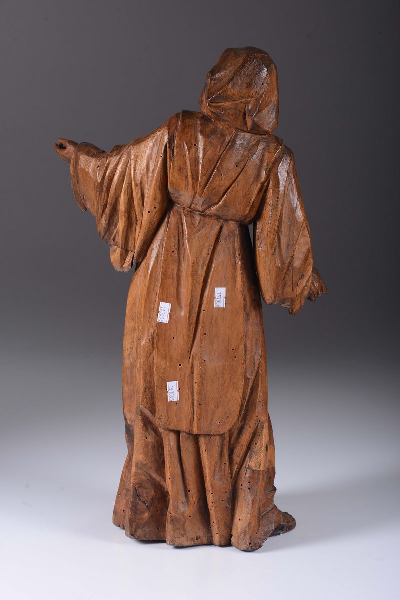 San Francesco da Paola in Estasi, Legno Scolpito, Arte Barocca Italiana del XVII - XVIII Secolo.