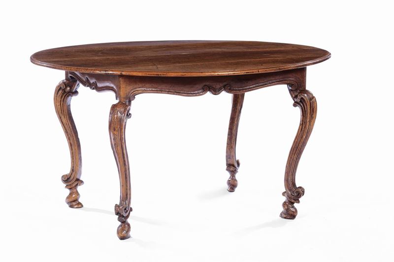 Tavolo da pranzo in noce ovale Luigi XV, XVIII secolo  - Auction Fine art - II - Cambi Casa d'Aste