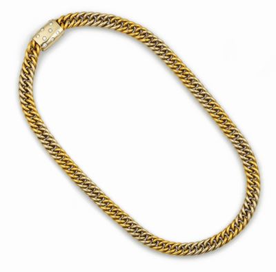 Pomellato. Girocollo a Catena in Oro a Due Colori con Fermezza in Diamanti