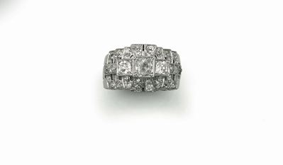 Anello a Fascia con Diamanti di Vecchio Taglio