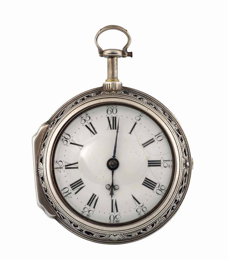THOMAS WAGSTAFFE, London, orologio da tasca in argento con ripetione ore e quarti. Realizzato nel 1760 circa  - Asta Orologi da Polso e da Tasca - Cambi Casa d'Aste