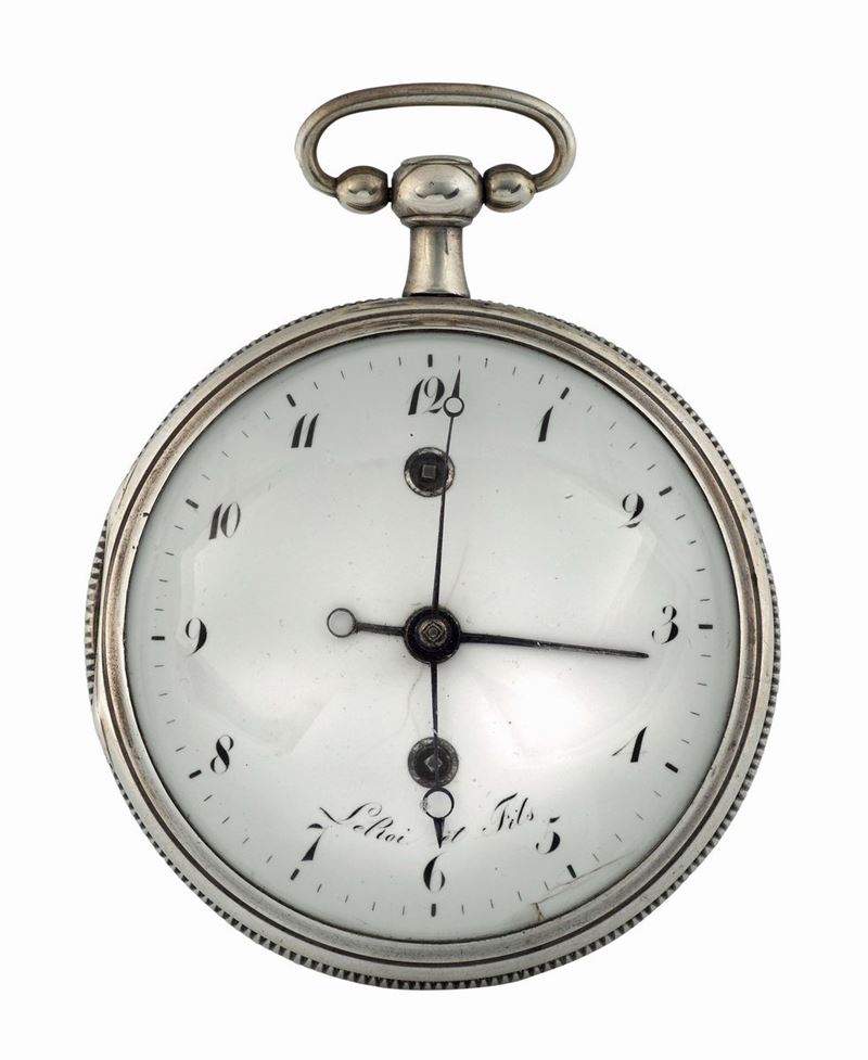 LEROI ET FILS, orologio da tasca, in argento con svegliarino. Realizzato nel 1700 circa  - Asta Orologi da Polso e da Tasca - Cambi Casa d'Aste