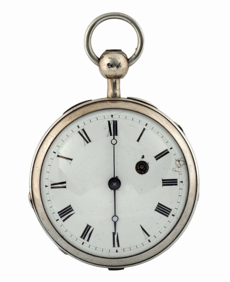 ANONIMO, orologio da tasca, in argento con ripetizione di ore e quarti. Realizzato nel 1700 circa  - Asta Orologi da Polso e da Tasca - Cambi Casa d'Aste