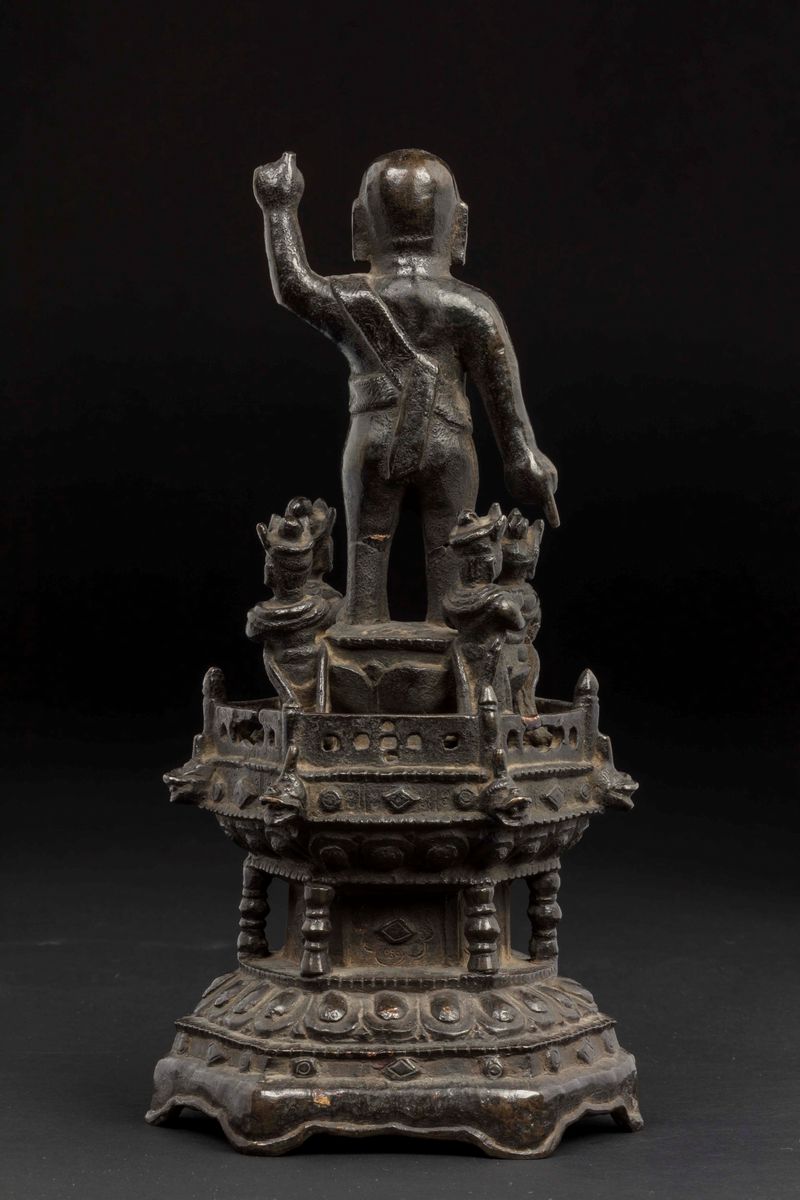 Gruppo in Bronzo Raffigurante Oboy con Personaggi, Cina, Dinastia Ming, XVII Secolo