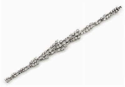 Bracciale con Diamanti Taglio Rotondo a Brillante, Baguette e Tepper per Ct 9,50 Stimati