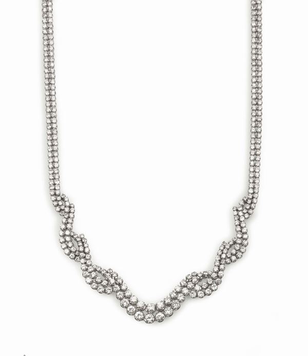 Necklace with brilliant-cut diamonds for a total of circa 15.00 ct set in white gold