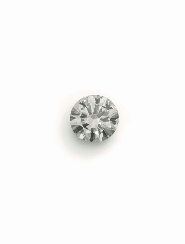 Brilliant-cut diamond weighing 3.48 ct. Diamond card R.A.G. Torino