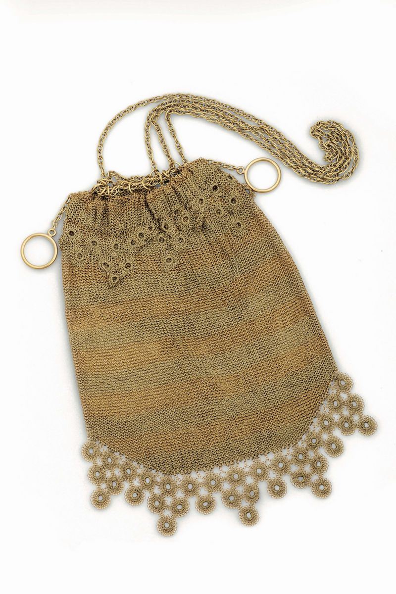 Evening purse in yellow gold mesh  - Auction Fine Jewels - Cambi Casa d'Aste