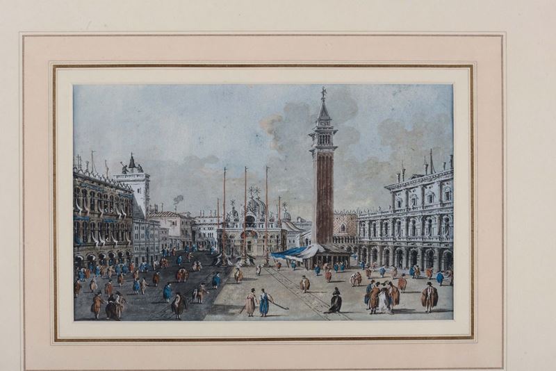 Giacomo Guardi (1764-1835) Piazza San Marco  - Auction Old Masters Paintings - Cambi Casa d'Aste
