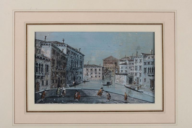 Giacomo Guardi (1764-1835) Veduta del canal Grande  - Asta Dipinti Antichi - Cambi Casa d'Aste
