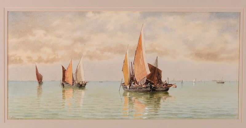 Pietro Galter (1840-1901) Imbarcazioni  - Asta Dipinti del XIX e XX secolo - Cambi Casa d'Aste