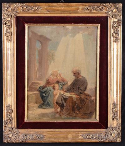 Antonio Puccinelli (1822-1897), Attribuito Abozzetto per Sacra Famiglia, 1898