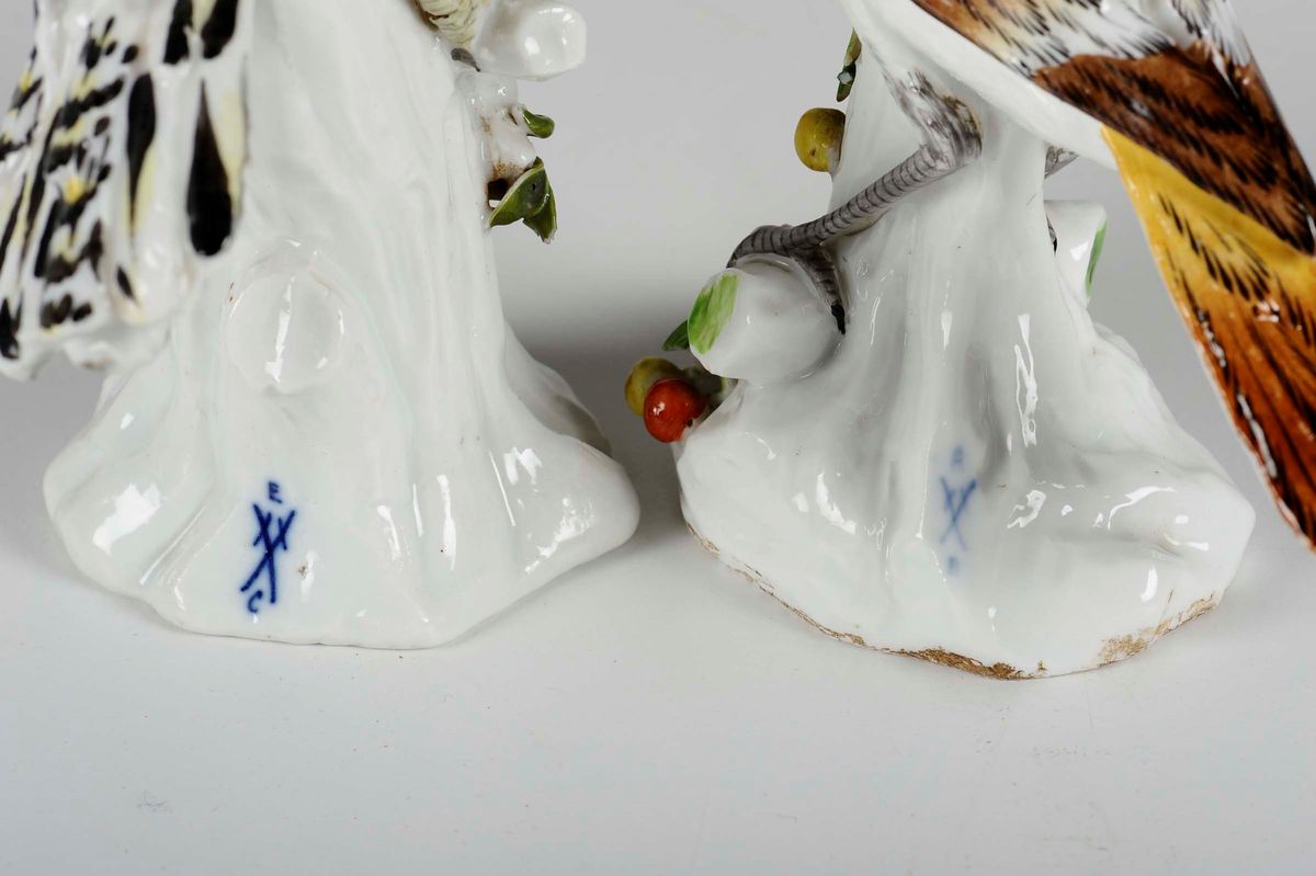 Coppia di Uccellini in Porcellana, Manifattura di Meissen 1774-1814