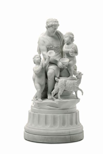Gruppo di Figure Mitologiche in Bisciut, Manifattura di Niderviller,francia 1820