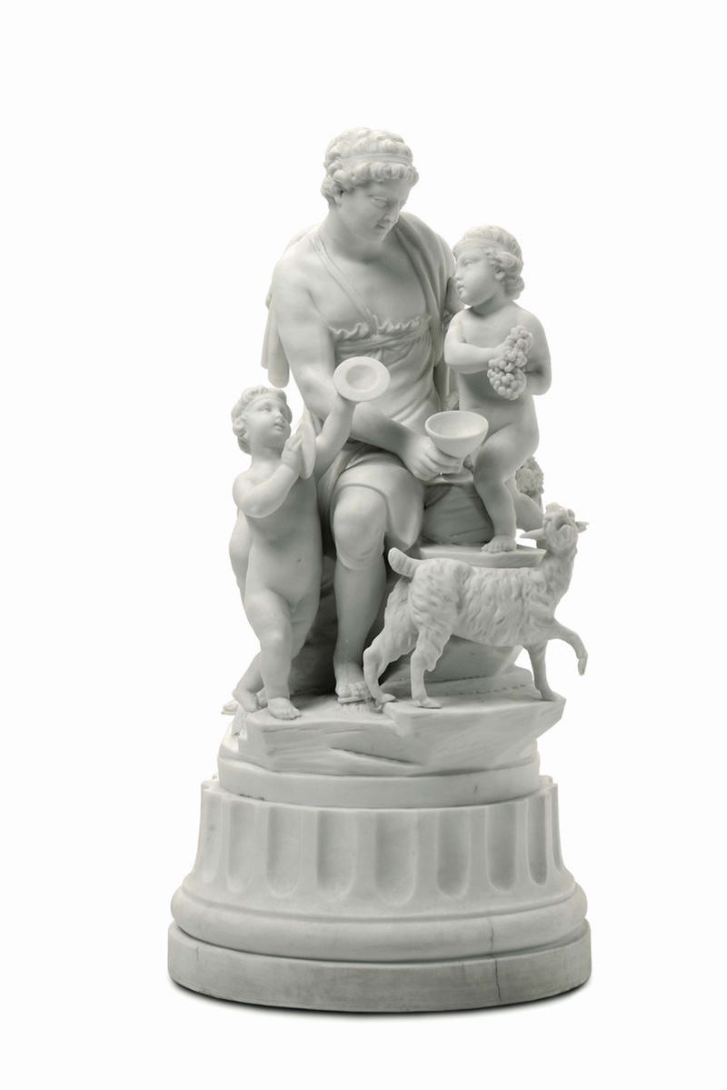 A Niderviller biscuit group of mythological figures, France, 1820  - Auction Majolica and porcelain from the 16th to the 19th century - Cambi Casa d'Aste