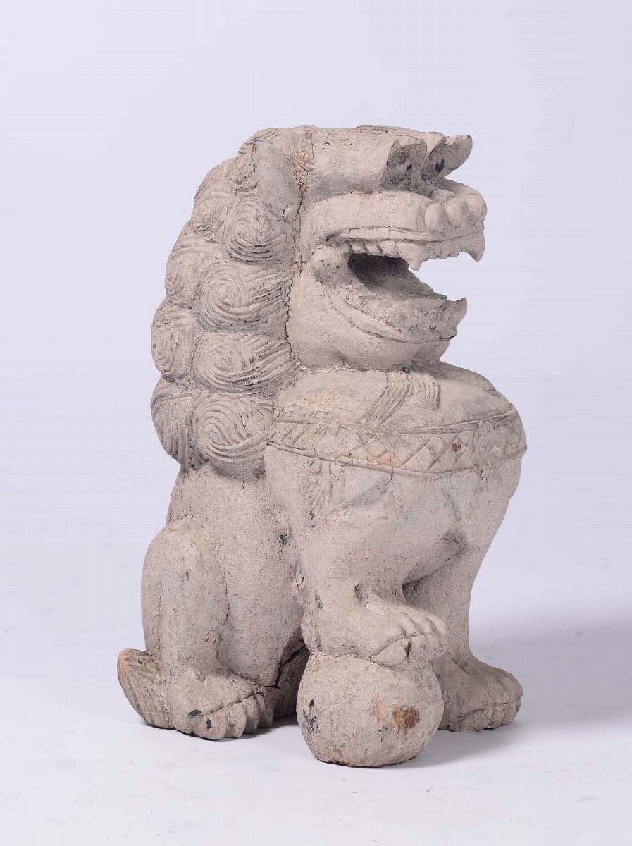 Figura di Cane di Pho in Legno, Cina