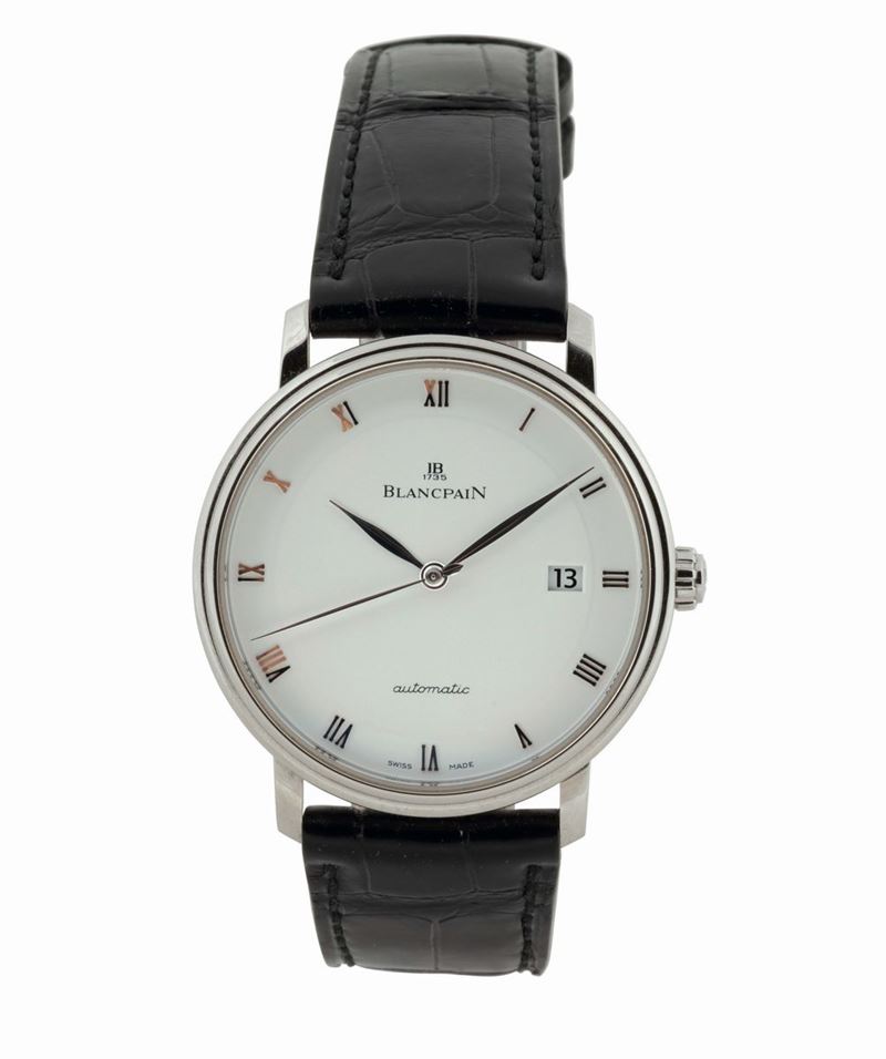 BLANCPAIN, Villeret, No. 3060, self-winding, stainless steel wristwatch with date and an original buckle. Made in the 2000's  - Auction Watches and Pocket Watches - Cambi Casa d'Aste