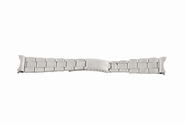 ROLEX, steel riveted elastic bracelet