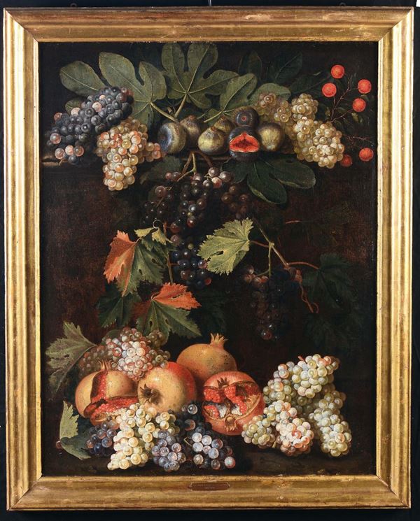 Scuola Romana del XVII secolo Natura morta con frutta