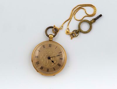 Anonimo, Orologio da Tasca, in Oro con Smalti. Realizzato nel 1800 Circa