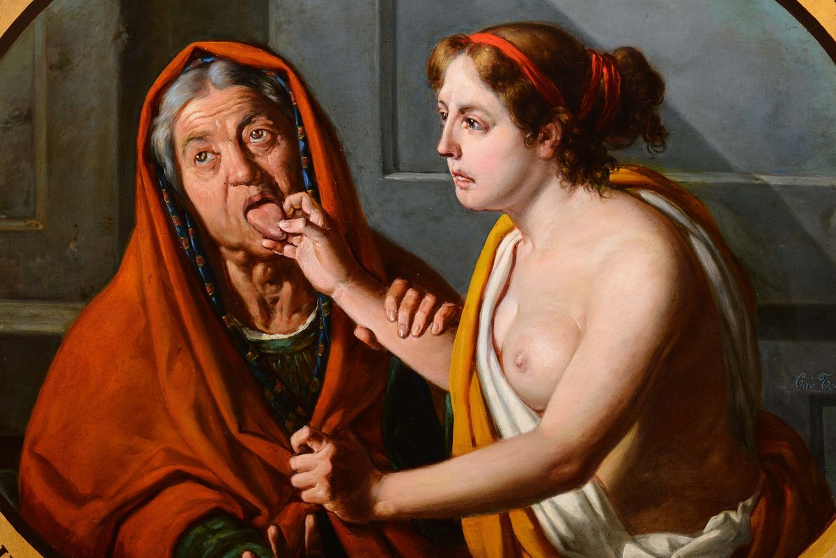 Tommaso De Vivo (napoli 1787-1884)la Possa del Tempo Scopre la Verità la Verità Strappa la Lingua...
