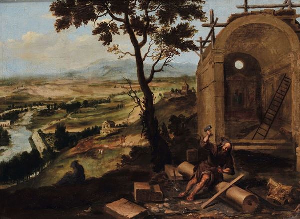 Pauwels Franck detto Paolo Fiammingo (1540-1596), cerchia di Costruzione di monastero