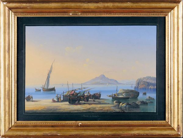 Scuola Napoletana del XIX secolo Marina di Sorrento