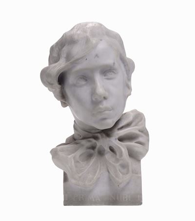 Scultura in Marmo Bianco, Italia, XX Secoloprima Nube