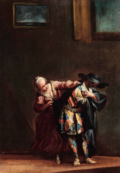 Giovan Domenico Ferretti (firenze 1692-1768)arlecchino e Colombina