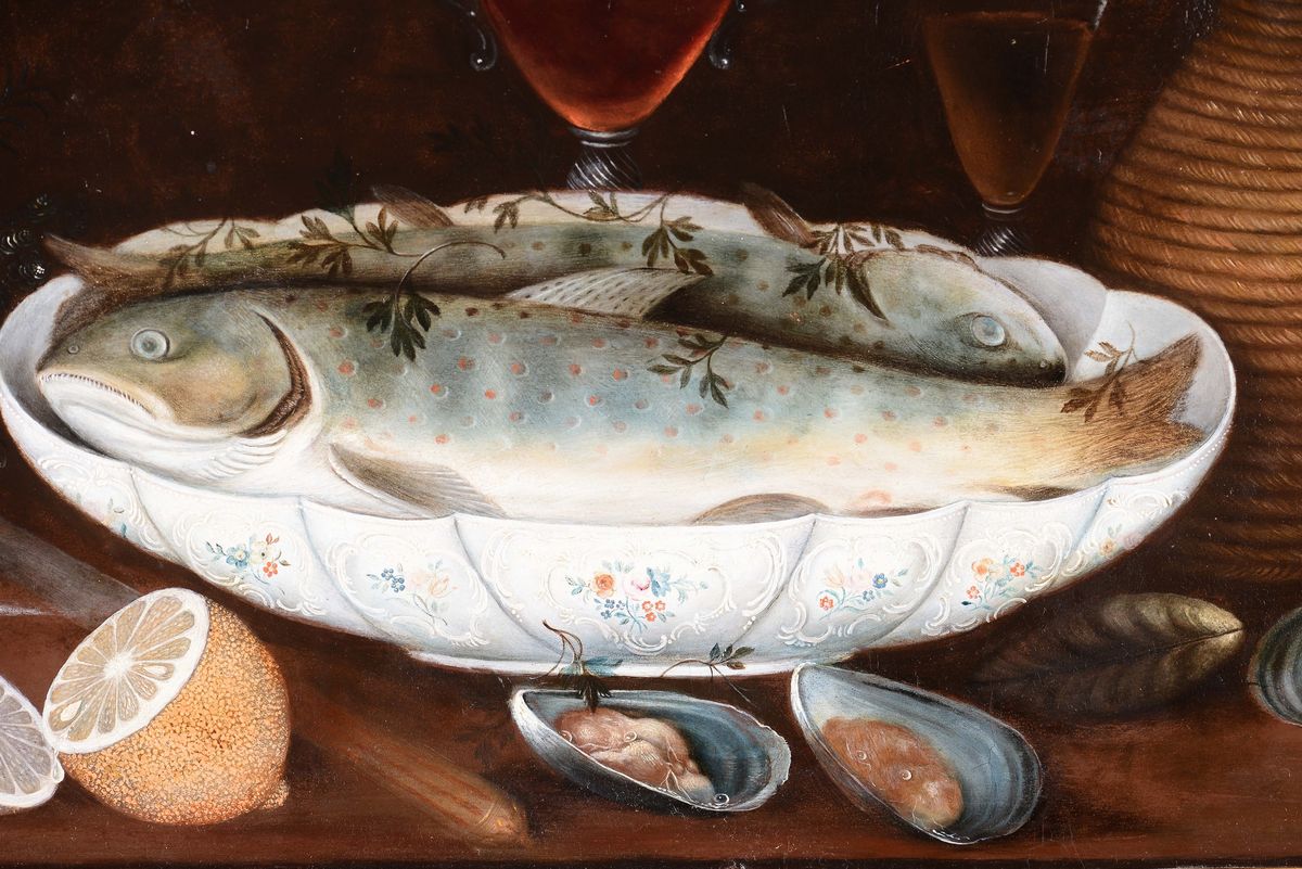 Johann Seitz (praga 1738-1816)natura Morta con Crostacei Natura Morta con Pesci
