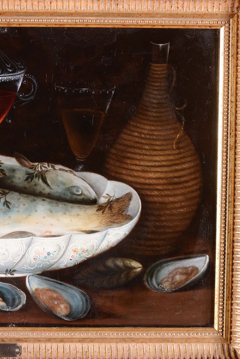 Johann Seitz (praga 1738-1816)natura Morta con Crostacei Natura Morta con Pesci